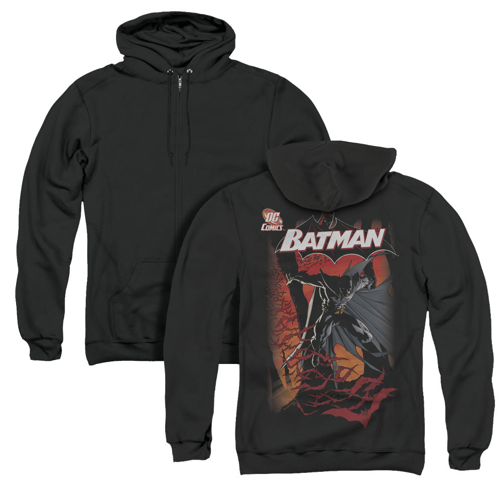 Batman #655 Cover Back Print Zipper Mens Hoodie Black