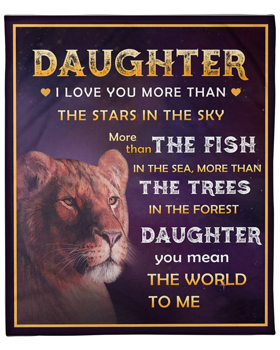 To My Daughter I Love You More Than The Trees In The Forest Fleece Blanket Gift For Family, Birthday, Daughter, Mother To Daughter Gift Home Decor Bedding Couch Sofa Soft And Comfy