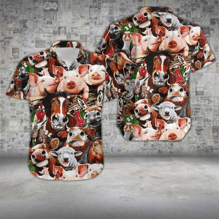 Pigs Play In The Farm Gift For Farmer Aloha Hawaii Shirts Men Women Ha34814