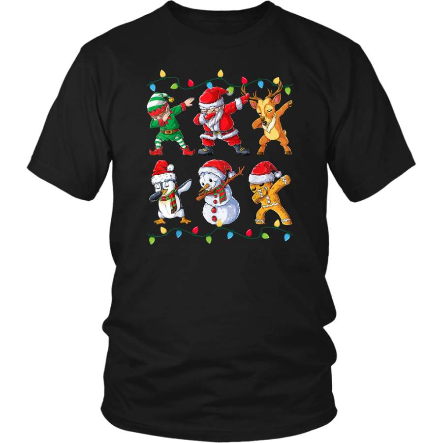 Dabbing Santa Elf Snowman Reindeer Gingerbread Penguin Christmas shirts funny