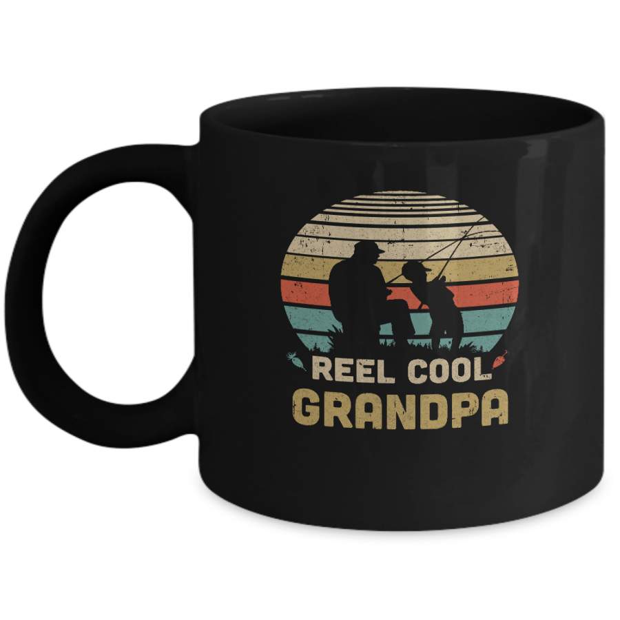 Vintage Father’s Day Gift Reel Cool Grandpa Fishing Mug