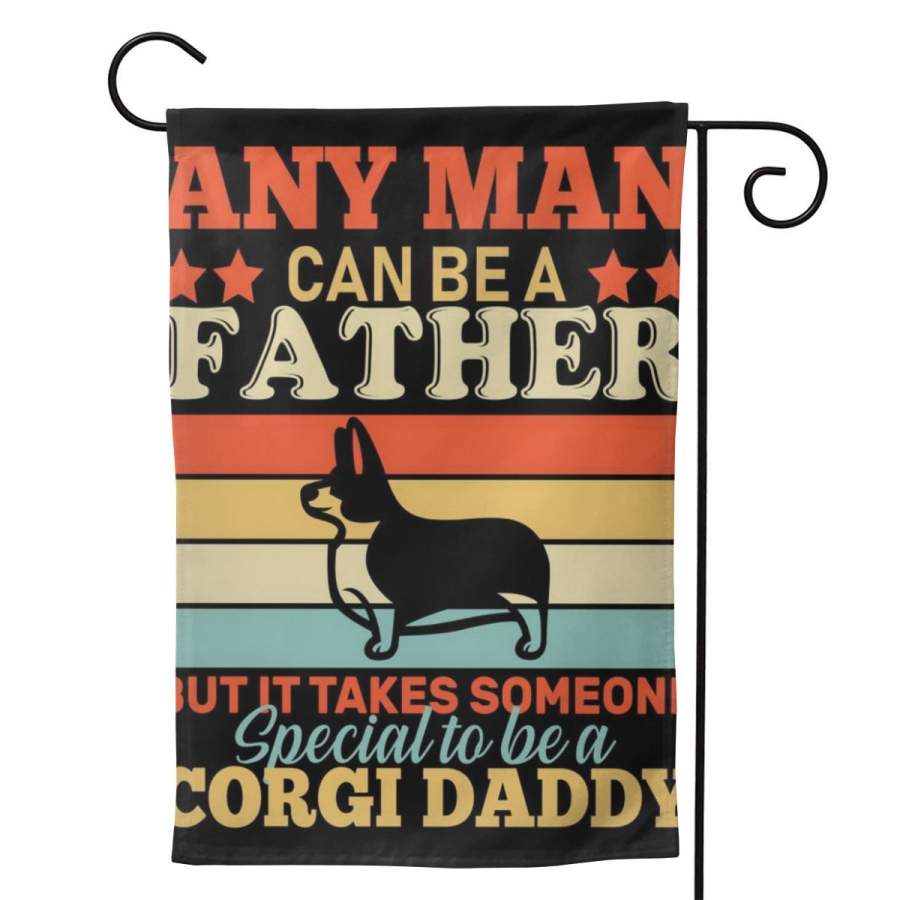 2 Pcs Garden Flag Corgi Father Poster 12.5″x18″ -Mothers Day, Birthday Gifts for Mom, Dad, Wife, Husband, Daughters, Grandma, Friends