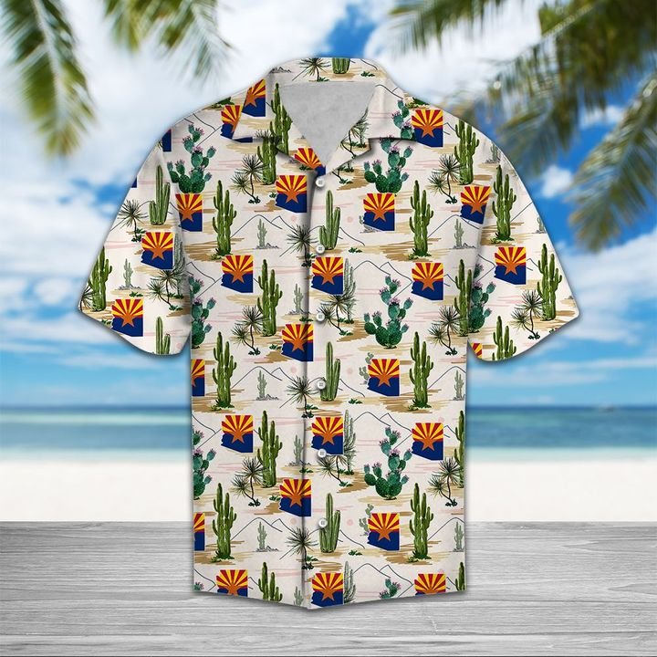 Arizona Cactus Hawaiian Shirt Summer Button Up For Men, Women, Couple