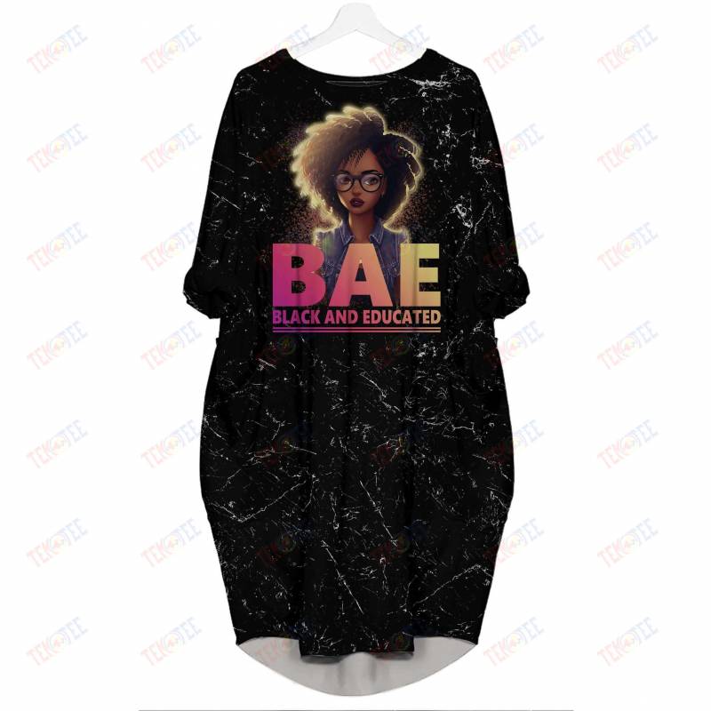 Temotee African Dress 36 – BAE Black And Educated 3D Dress for Melanin Women Afro Girl Shirt African American Woman Gift Idea TMT3858