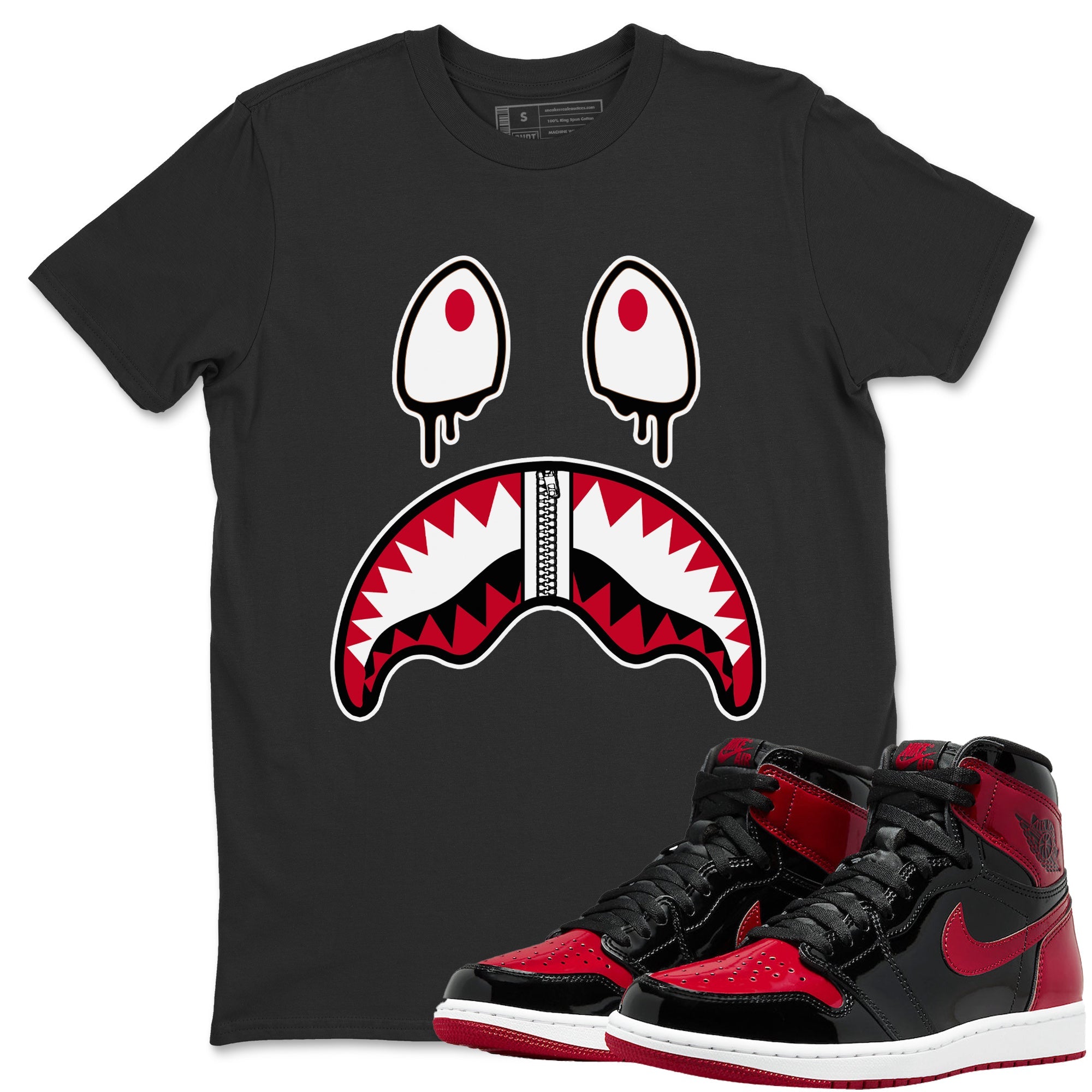 Shark Face T-Shirt – Air Jordan 1 Bred Patent