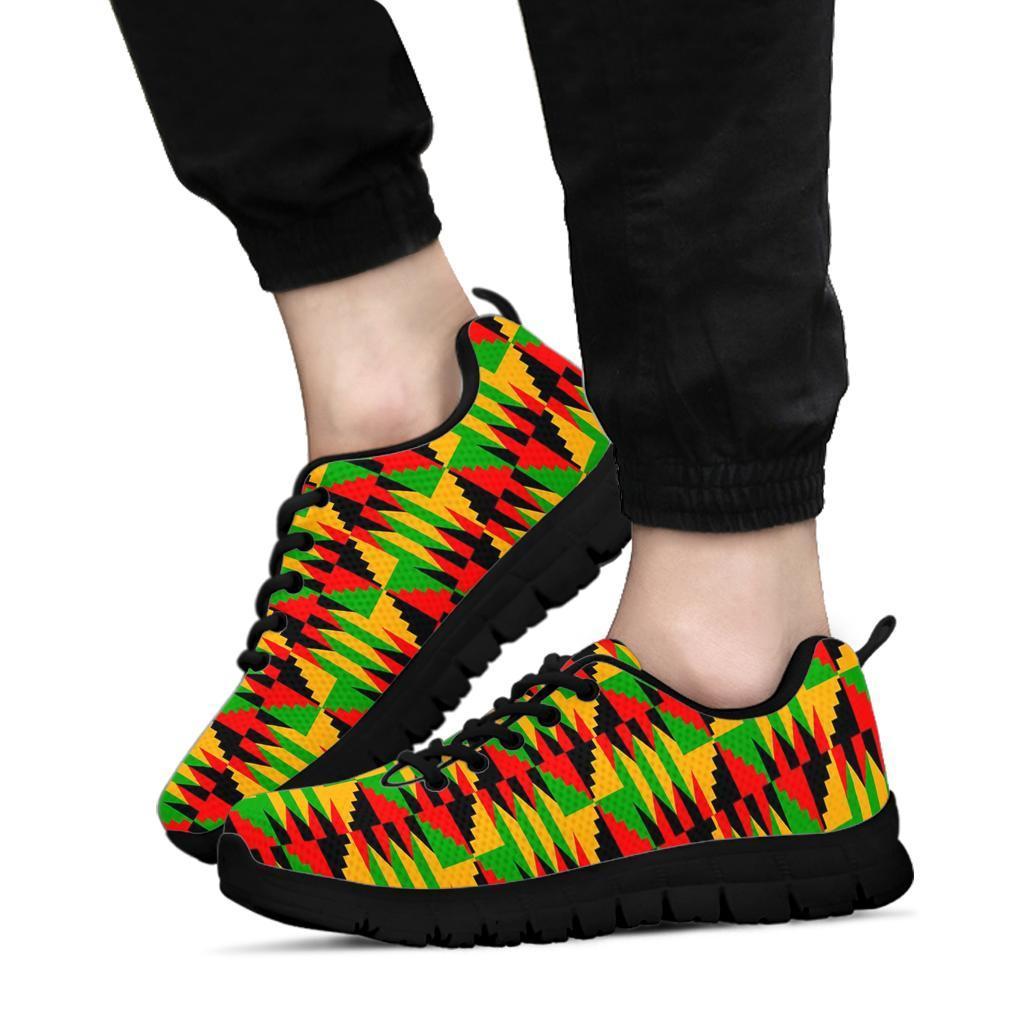 Kente African Pattern Print Sneaker Shoes For Men Women