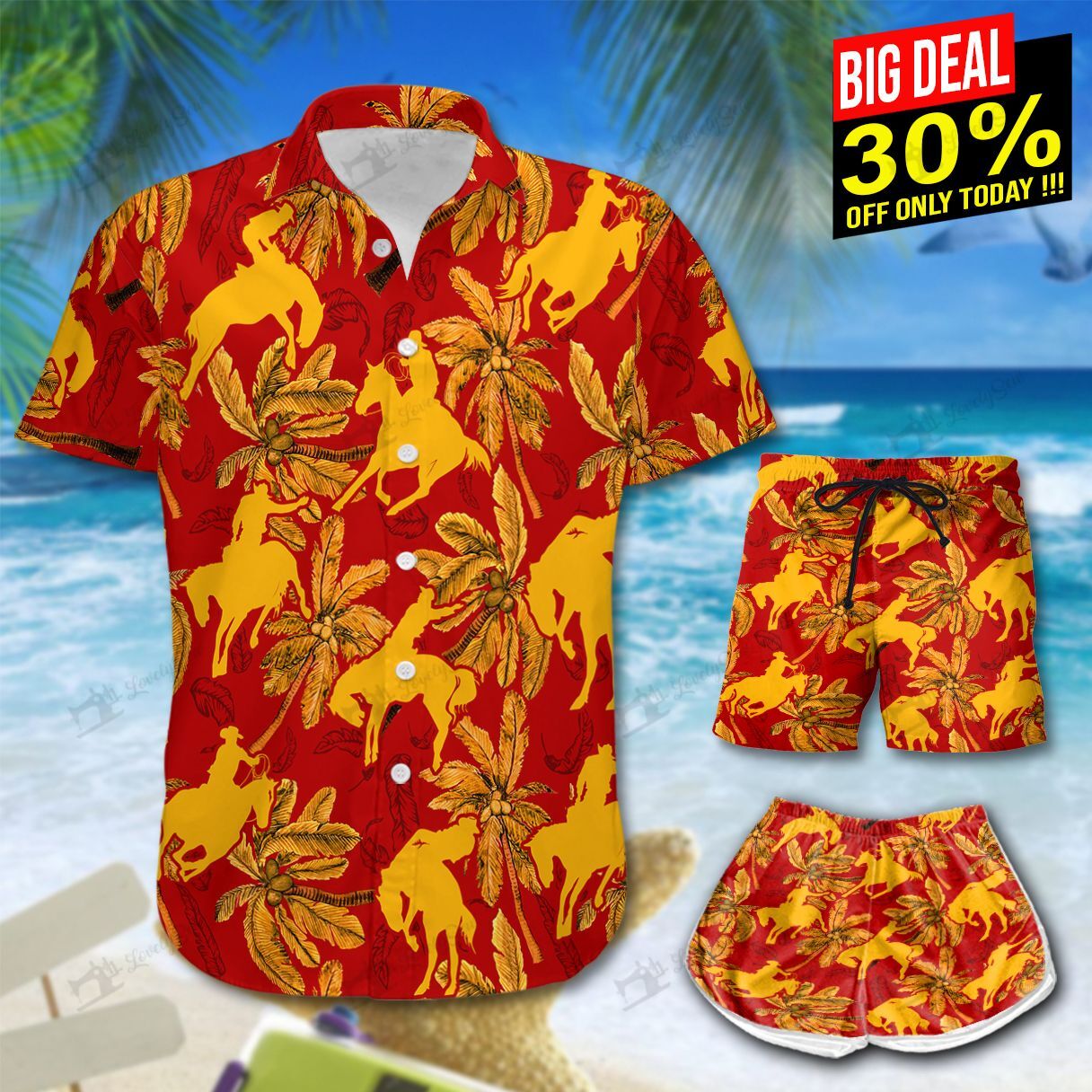 Horse Rodeo Hawaiian Shirt Shorts Ha71856