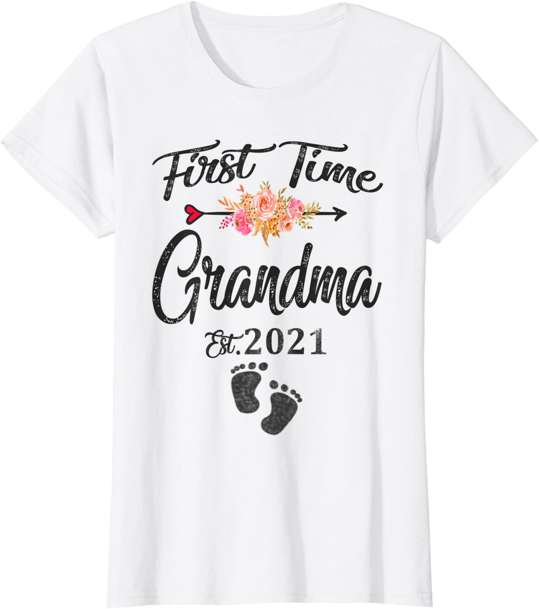 Womens First Time Grandma 2021 T Shirt Mother’s Day New Grandmother