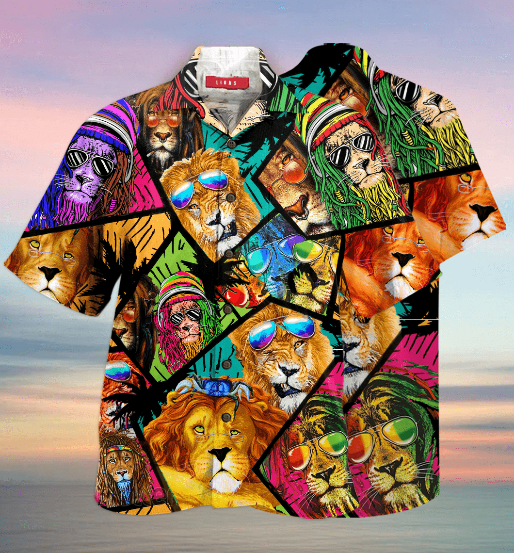 Amazing Shades Of Lion Hawaii Unisex Aloha Shirts Ha46335