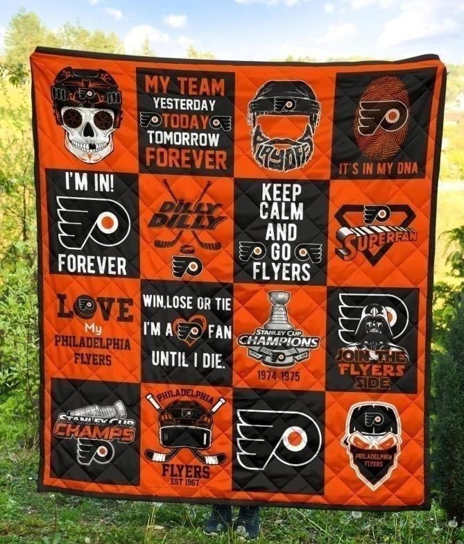 My Team Philadelphia Flyers Quilt Blanket Hockey Fan Gift Idea