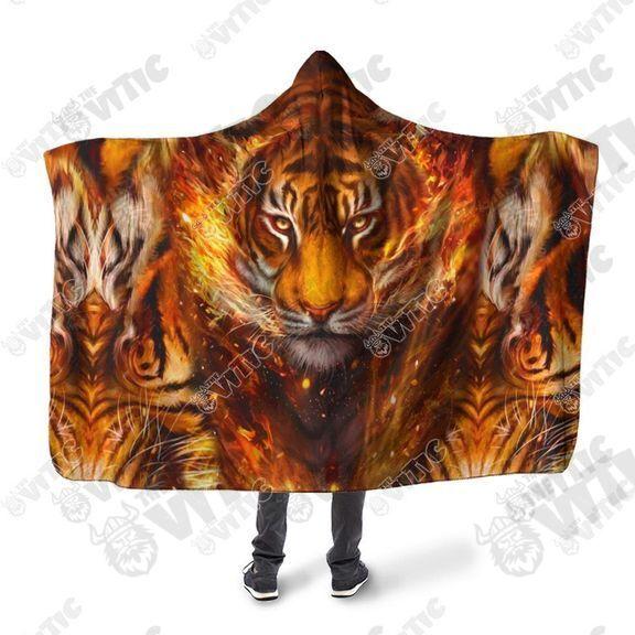 ViticStore™ All Over Printed Youth Tiger Hooded Blanket