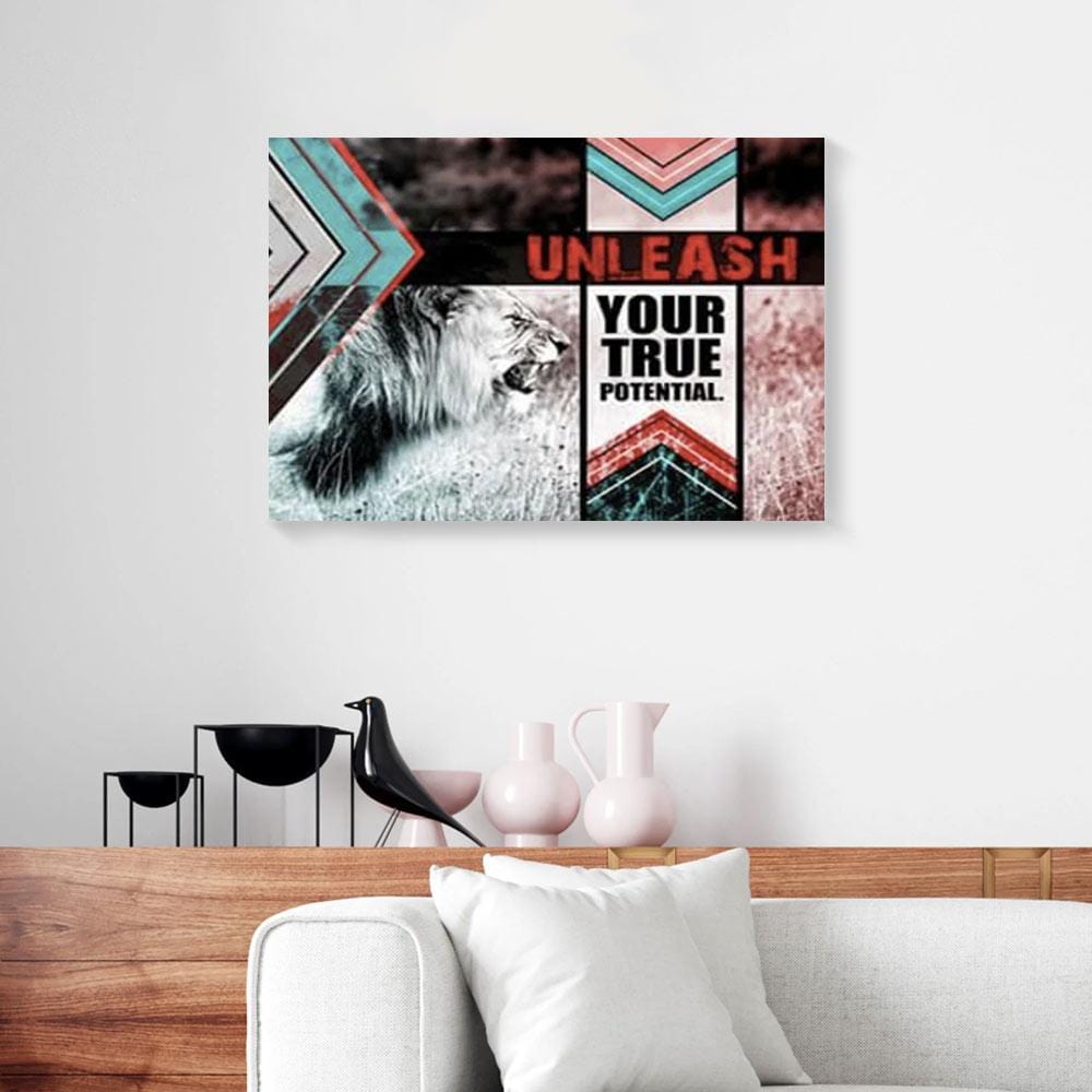 Canvas Wall Art Unleash Your True Potential Lion Business Canvas Minimalist Wall Art