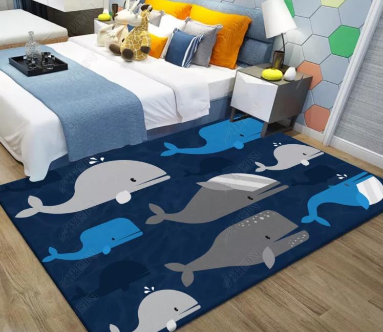 3D Cartoon Shark Non-Slip Rug Mat 44