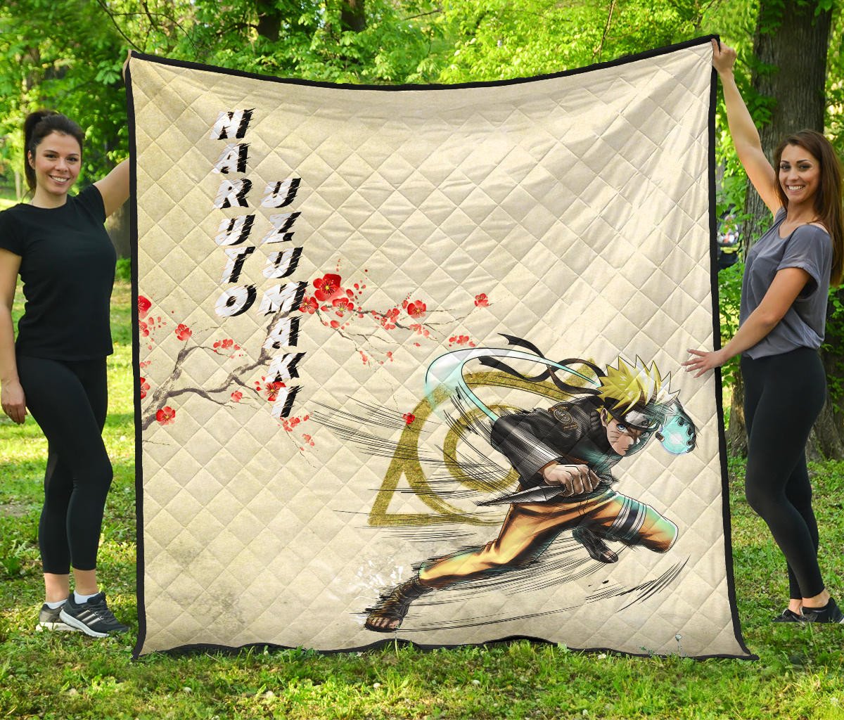 Naruto Anime Naruto Rasengan Power Vintage Background Premium Quilt Blanket