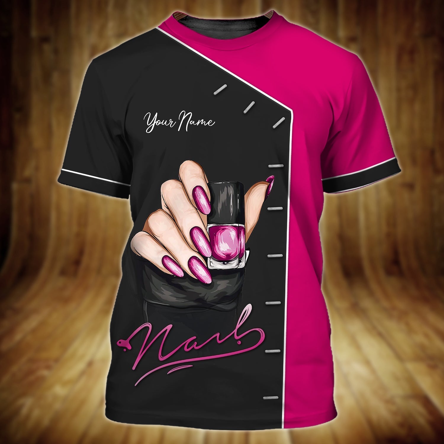 Custom Name 3D All Over Print Nail Shirt, Nail Technician Tee Shirt For Her, Nail Technician Gift