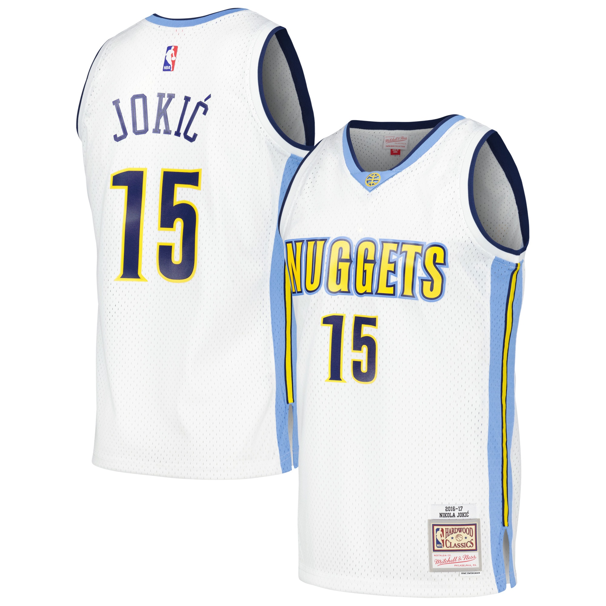 Nikola Jokic Denver Nuggets Mitchell & Ness 2016/17 Throwback Swingman Jersey – White