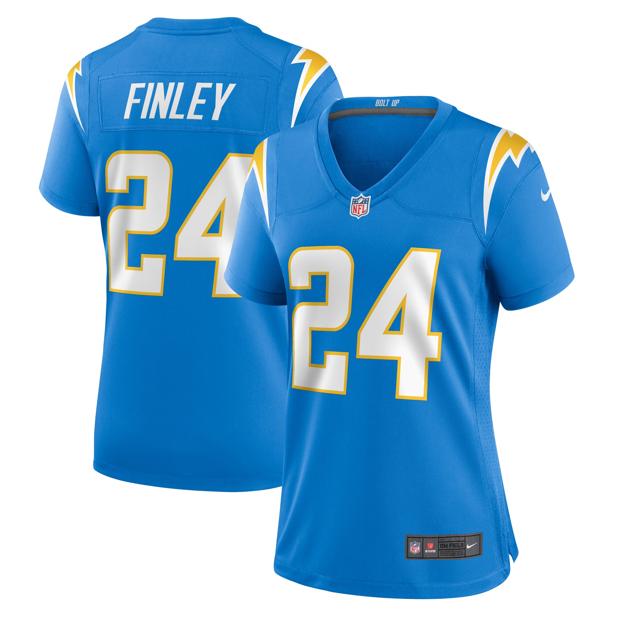 Women’s Los Angeles Chargers AJ Finley  Powder Blue Team Game Jersey