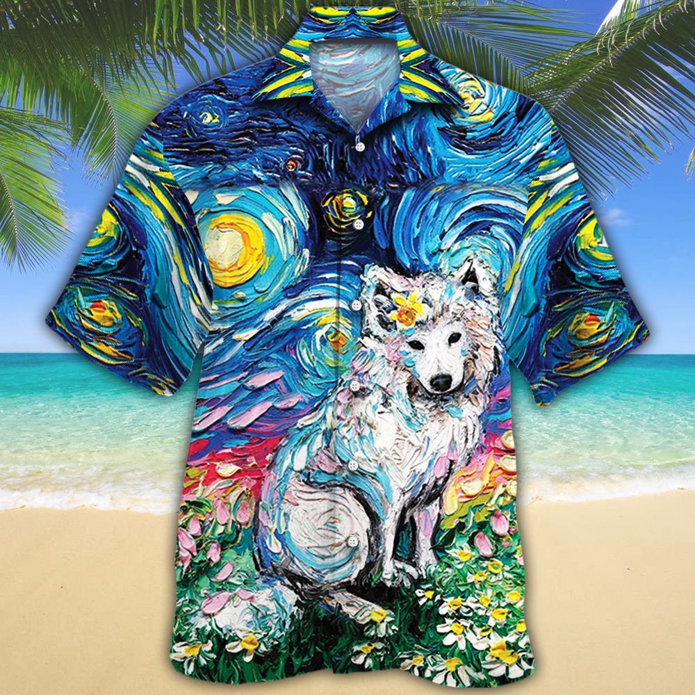 Samoyed Dog Lovers Night Hawaii Shirt Ha104743