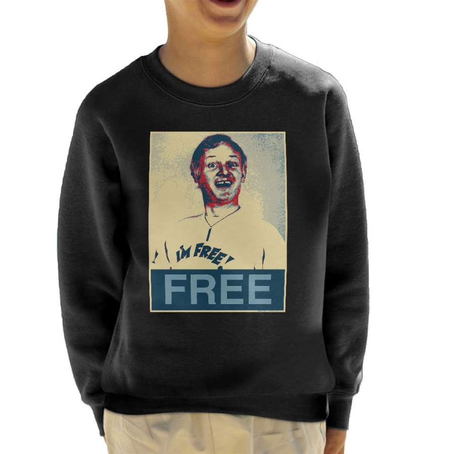 Are You Being Served Mr Humphries Im Free Poster Style Kid’s Sweatshirt