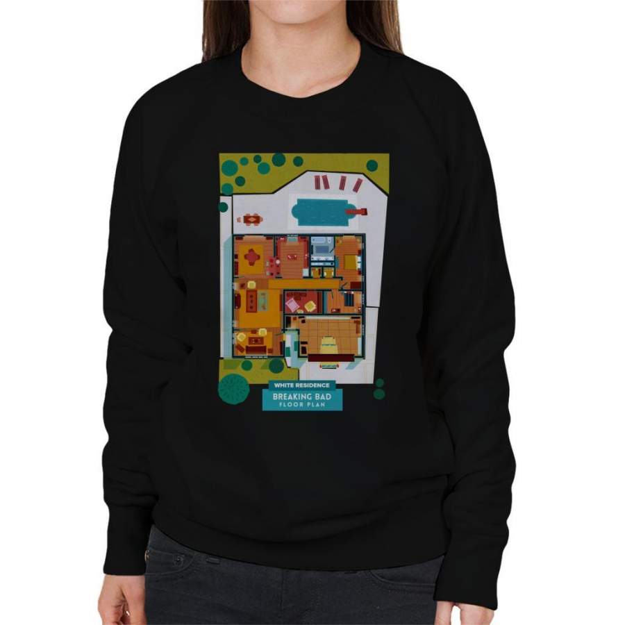 Breaking Bad White Residence Floor Plan Women’s Sweatshirt