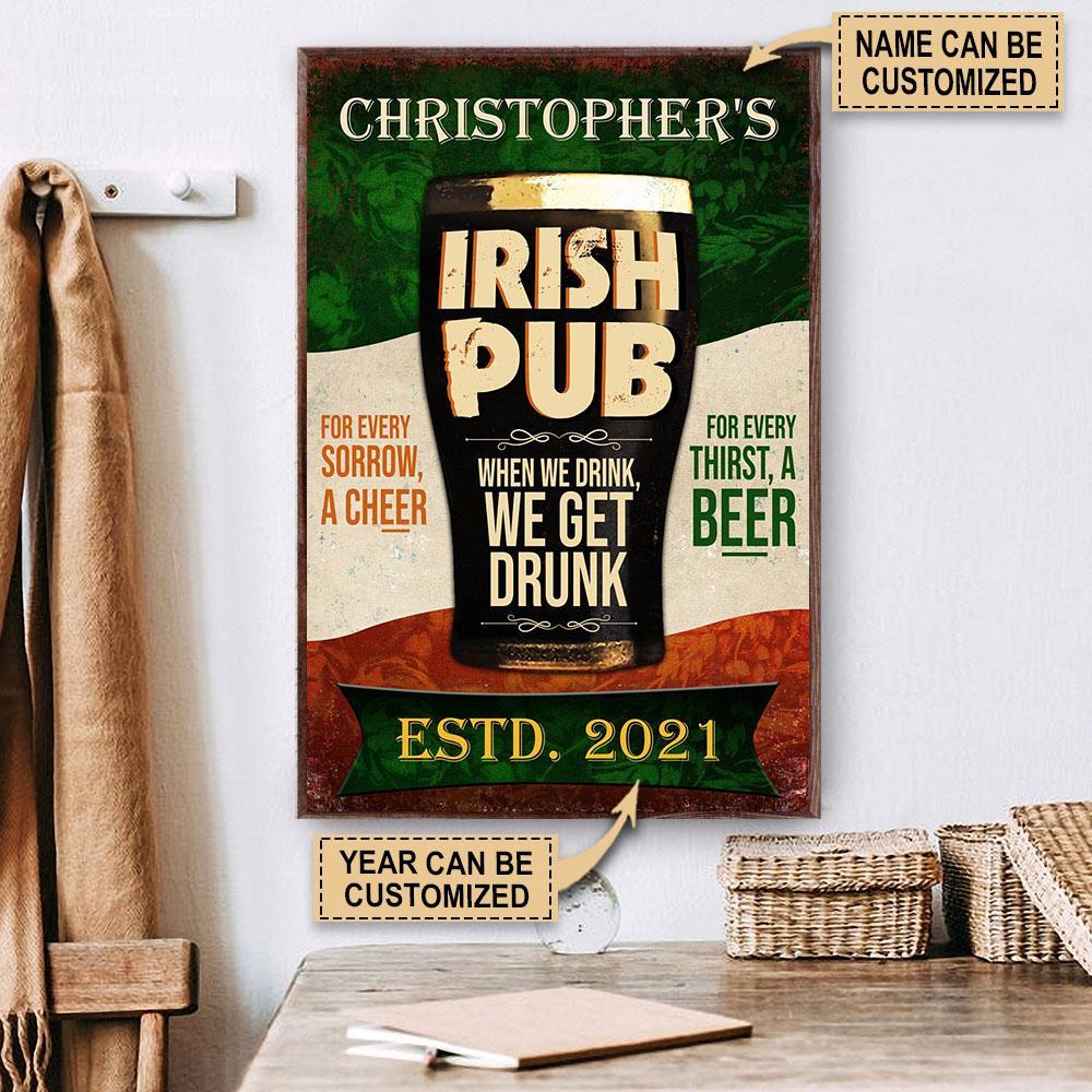 Aeticon Gifts Personalized Irish Pub We Get Drunk Canvas Mom Dad Gift Home Decor