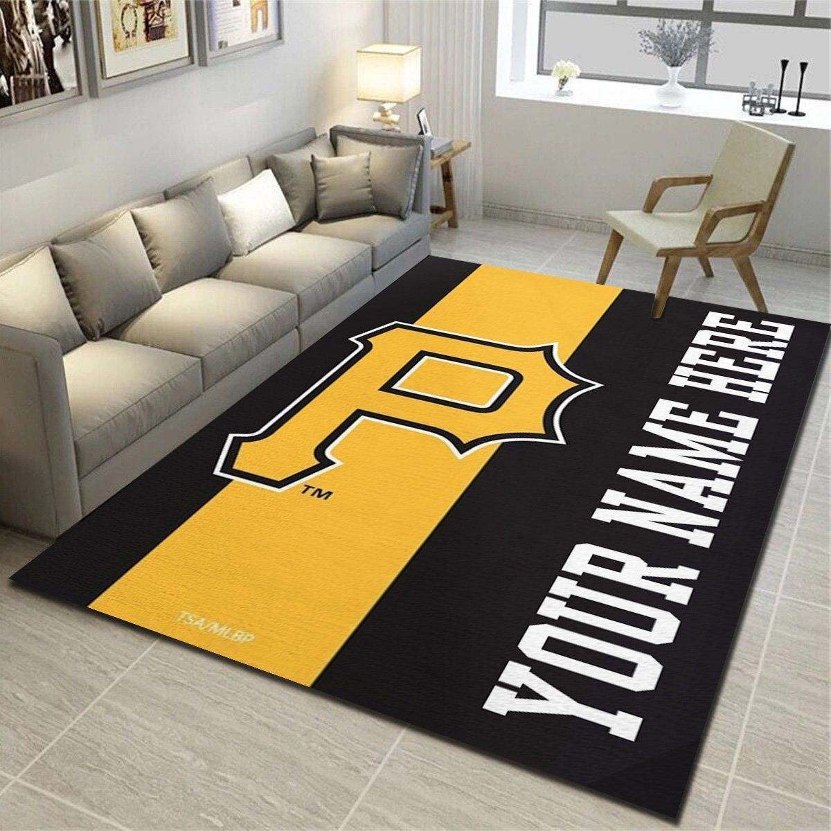 Pittsburgh Pirates Personalized Area Rugs,Living Room Carpet,Customized Floor Mat