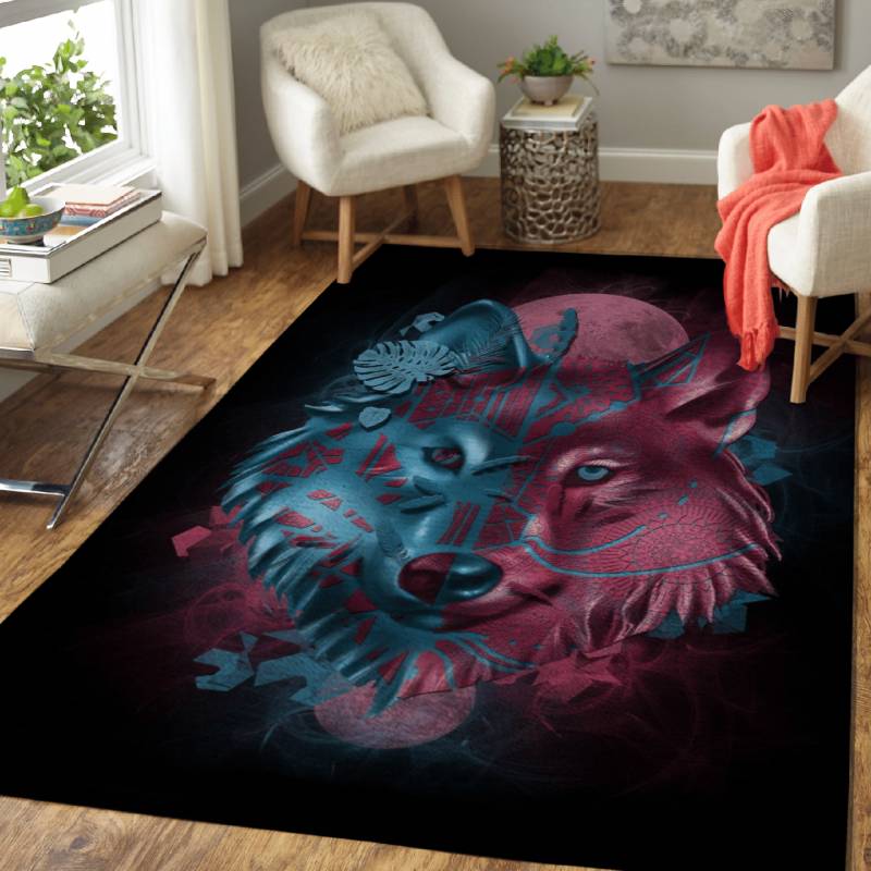 wolf art decor black – Animals Area Rug Carpet