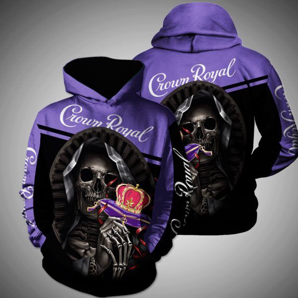 Death Skull Hug Crown Royal Printed 3D Hoodie