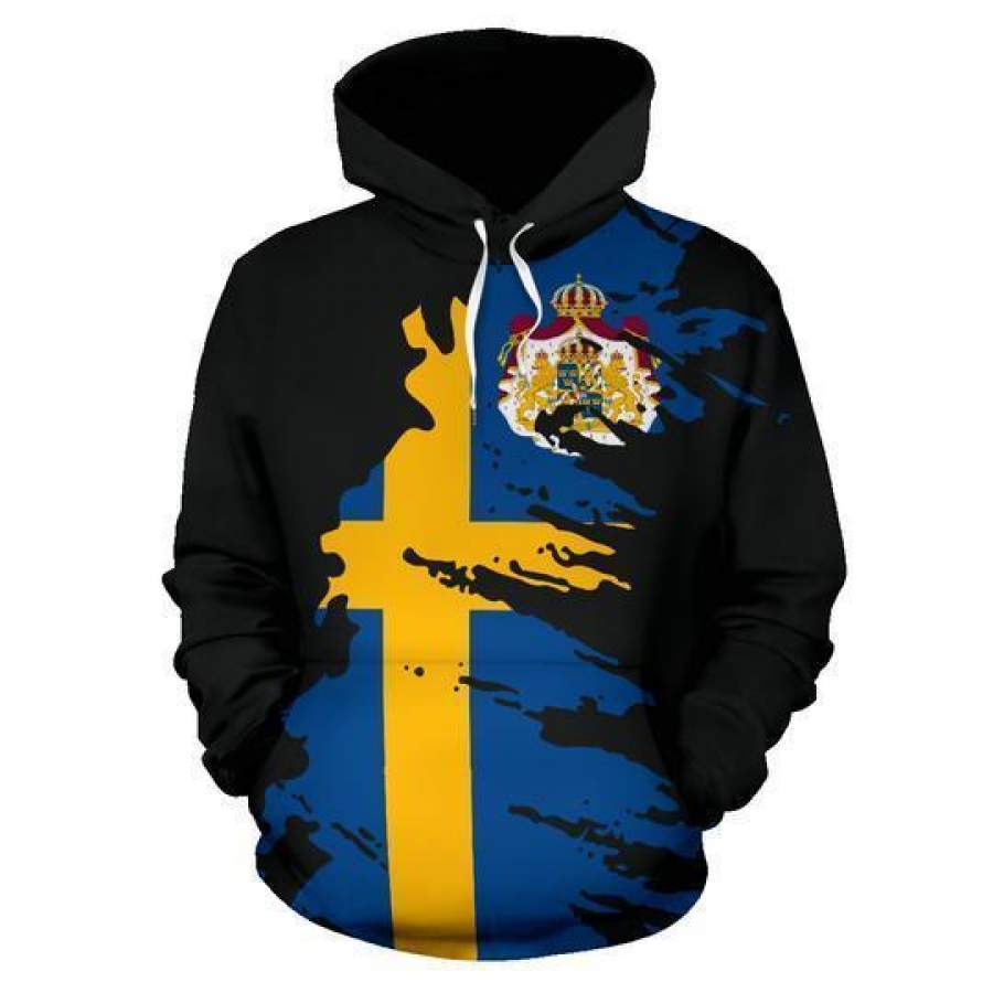 Sweden Hoodie Flag Painting NNK 021