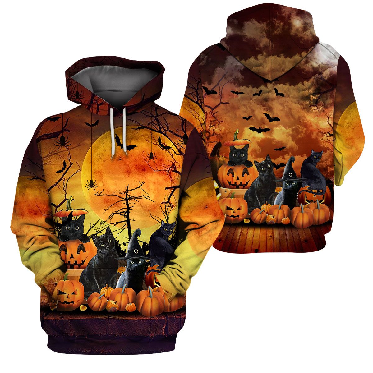 3D All-Over Printed Apparels ‘Halloween Black Cat’ (Hc-Hg90)