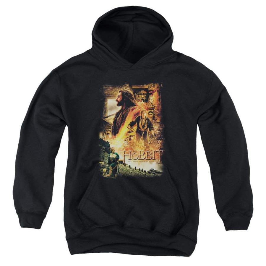 The Hobbit Golden Chamber Kids Youth Hoodie Black