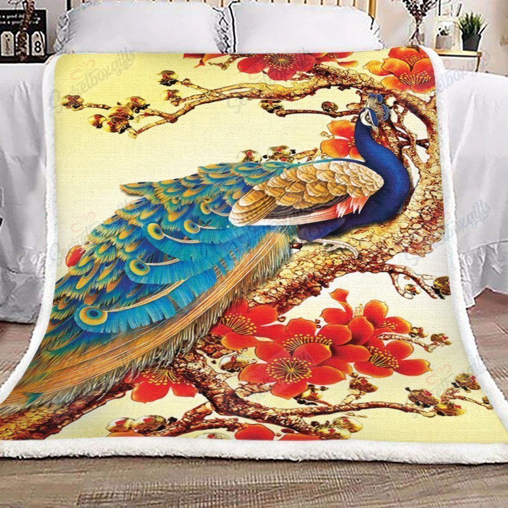 Peacock And Flower Gs-Cl-Ld0707 Fleece Blanket