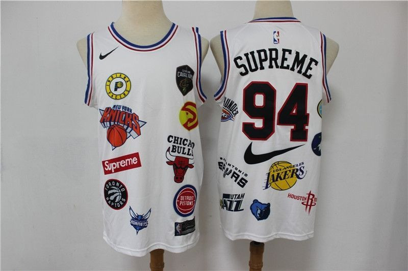 Basketball Teams Supreme #94 NBA Throwback White Jersey