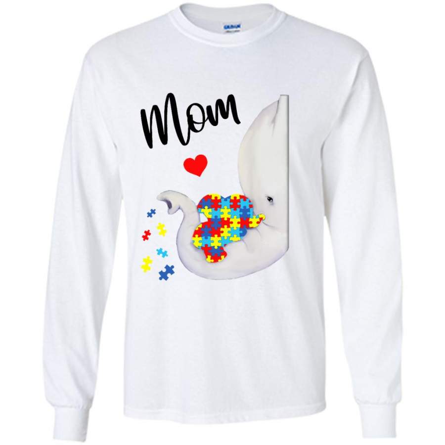 Autism Awareness Autism Elephant Mom (w) – Gildan Long Sleeve Shirt