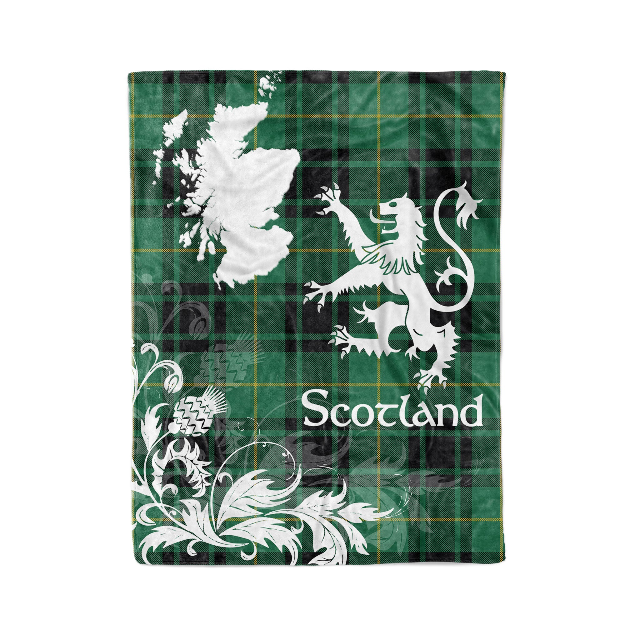 Tartan Plaid Fleece Blanket Tartan Blanket Thistle And Lion Scottish Clan Macarthur Ancient Plaid Blanket