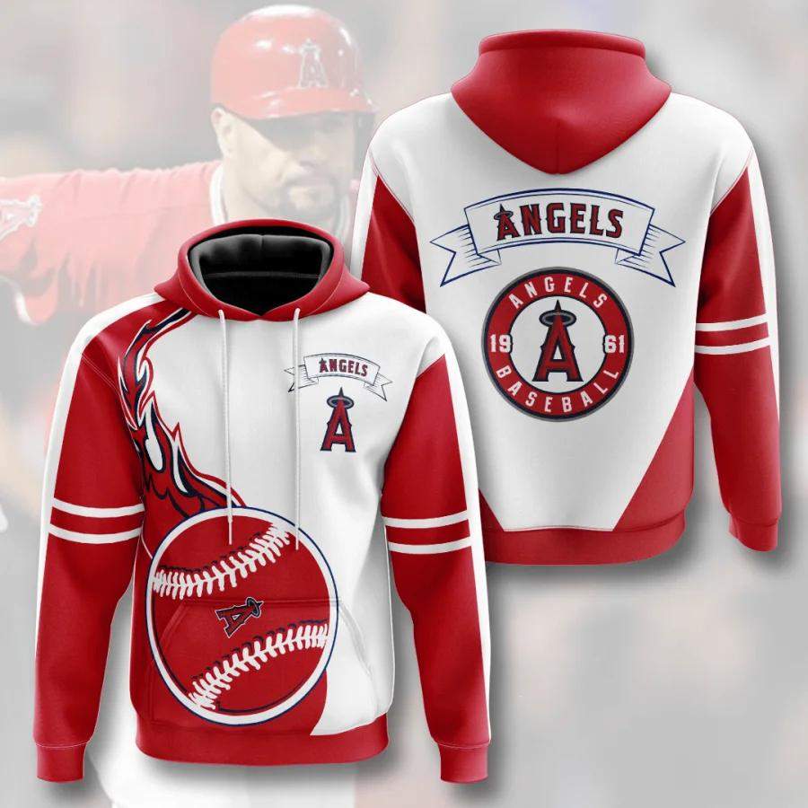 Los Angeles Angels Hoodie 3D Fire Ball