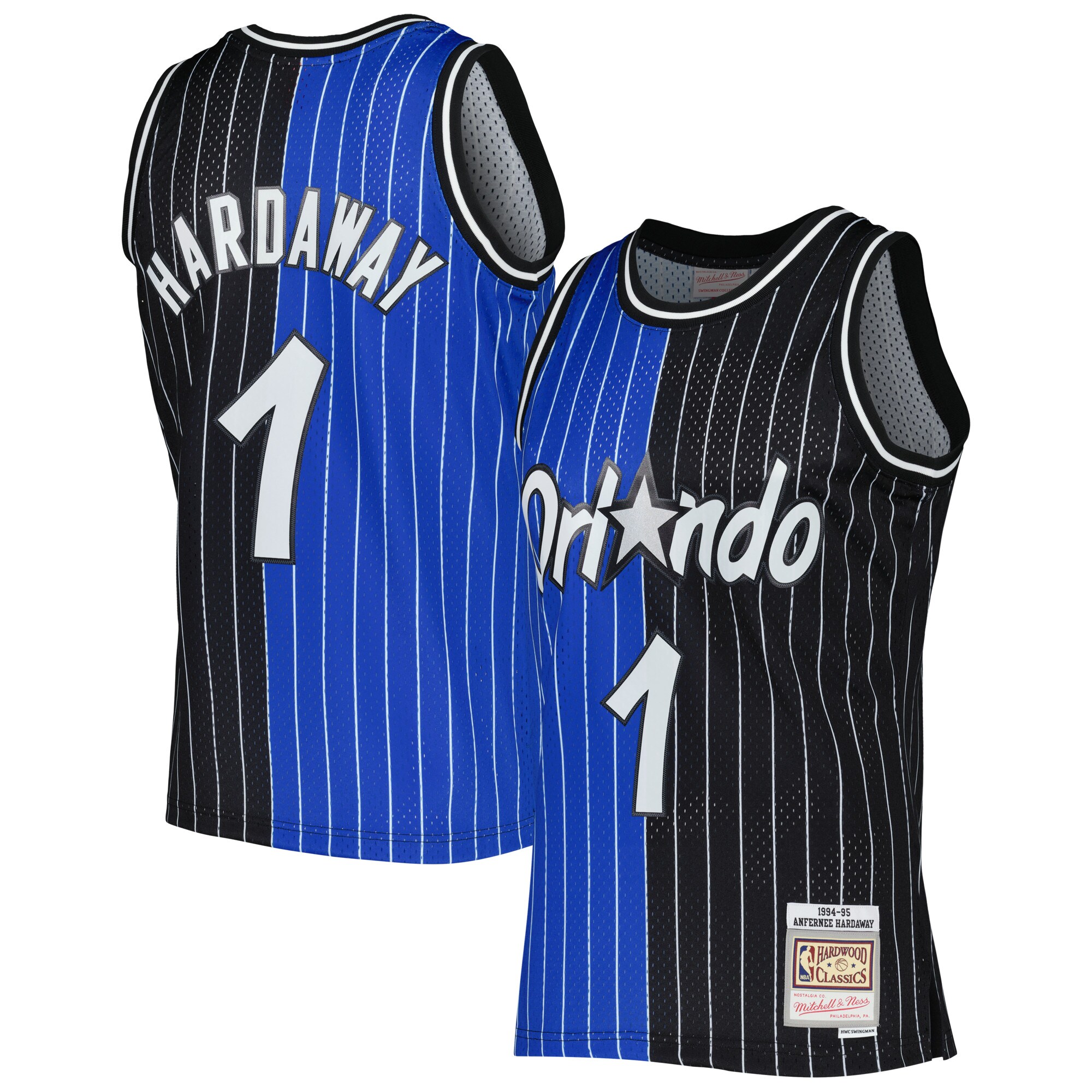 Penny Hardaway Orlando Magic Mitchell & Ness Hardwood Classics 1994/95 Split Swingman Jersey – Blue/Black