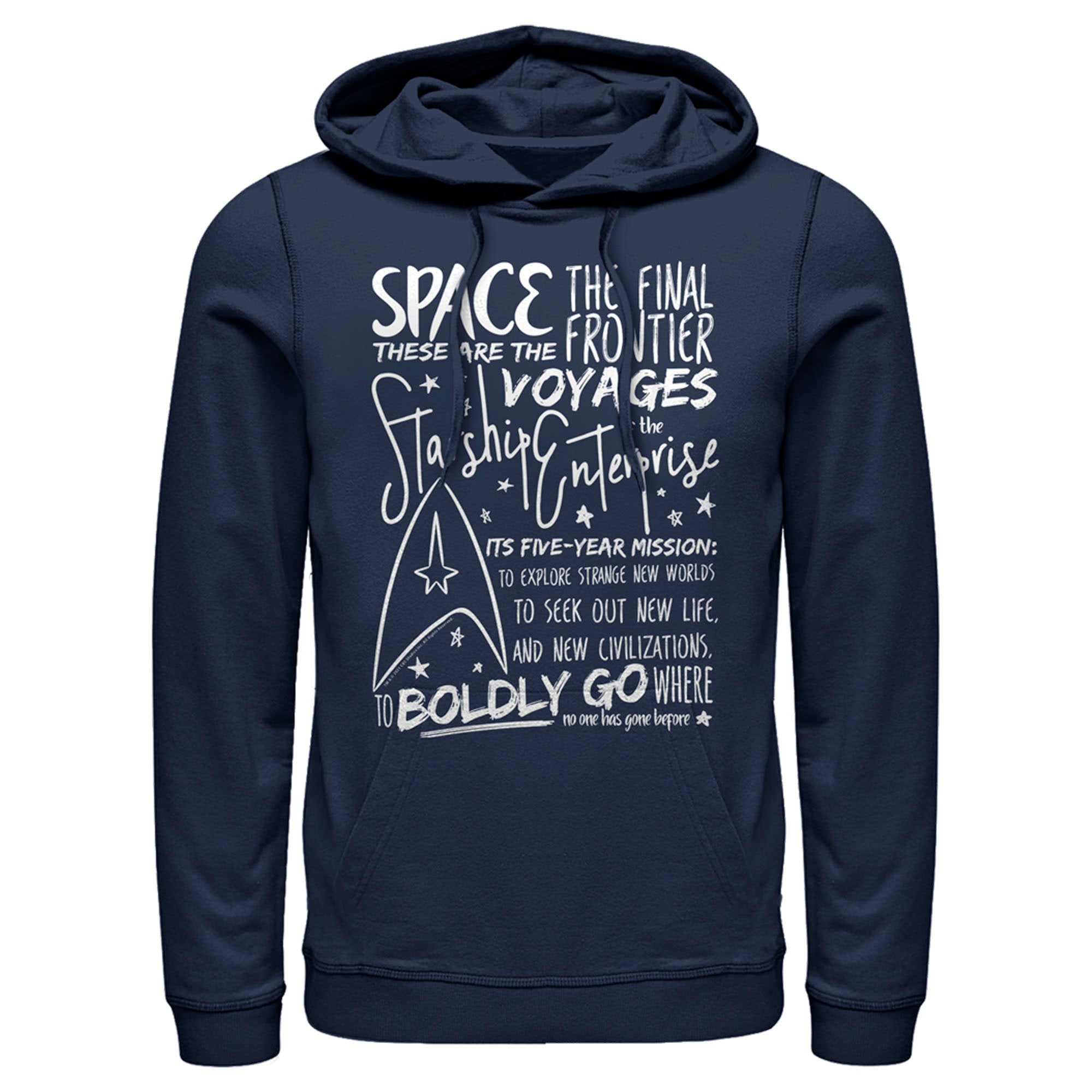 Men’S Star Trek 5-Year Mission Text Pull Over Hoodie