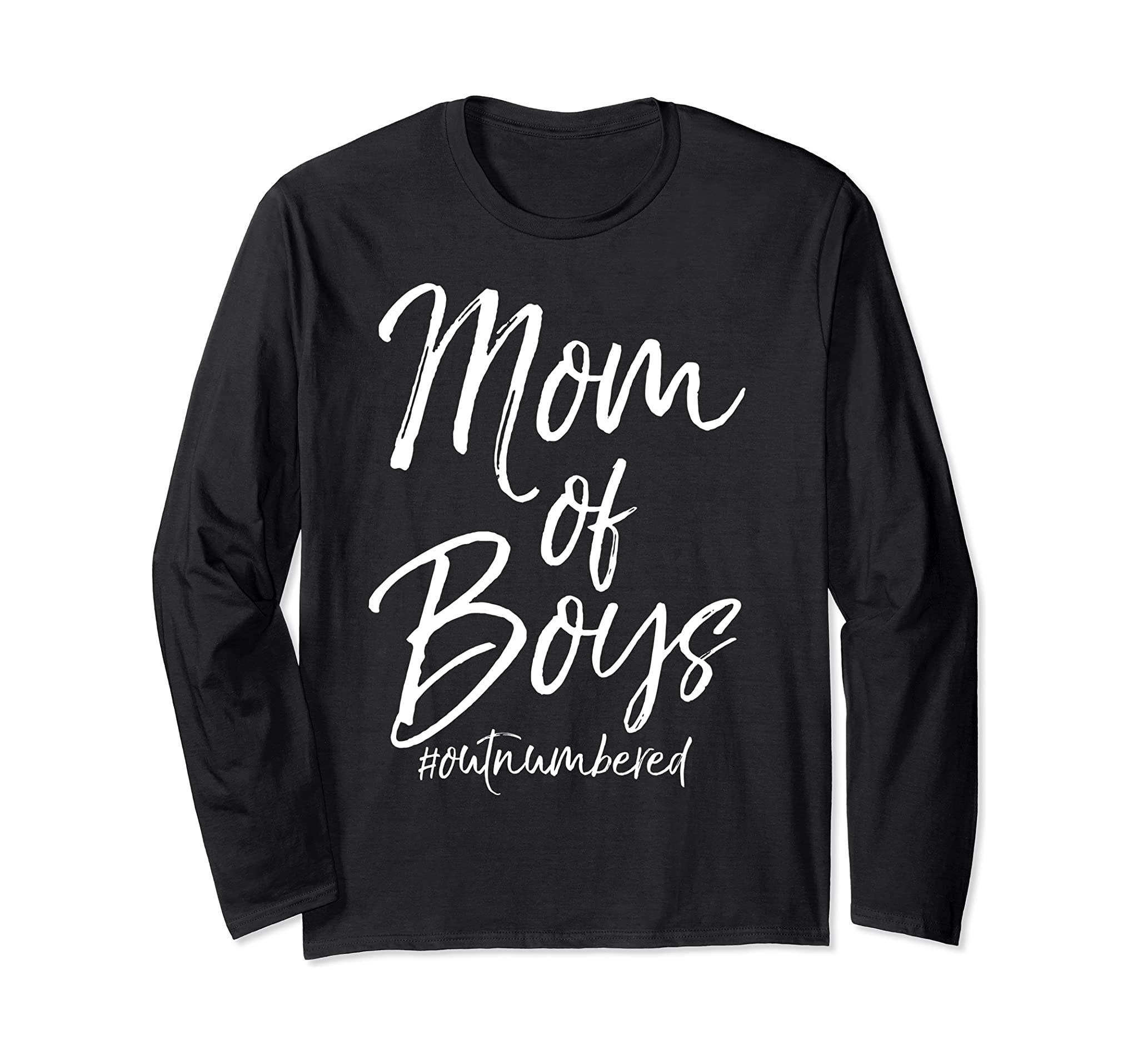 Cute Mother’s Day Gift from Sons Mom of Boys #Outnumbered Long Sleeve