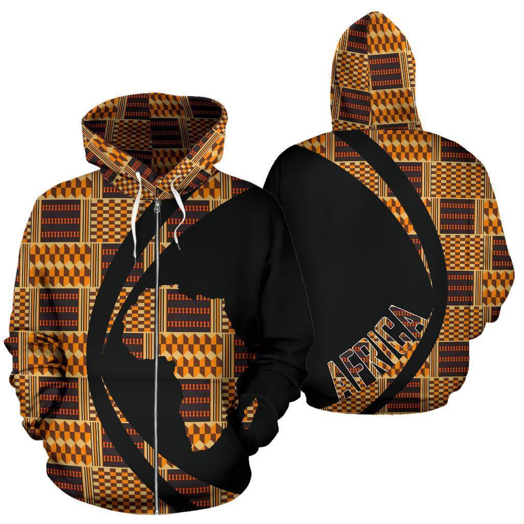 Greek Life Hoodie – Circle Kente Bonwire Style Zip Hoodie