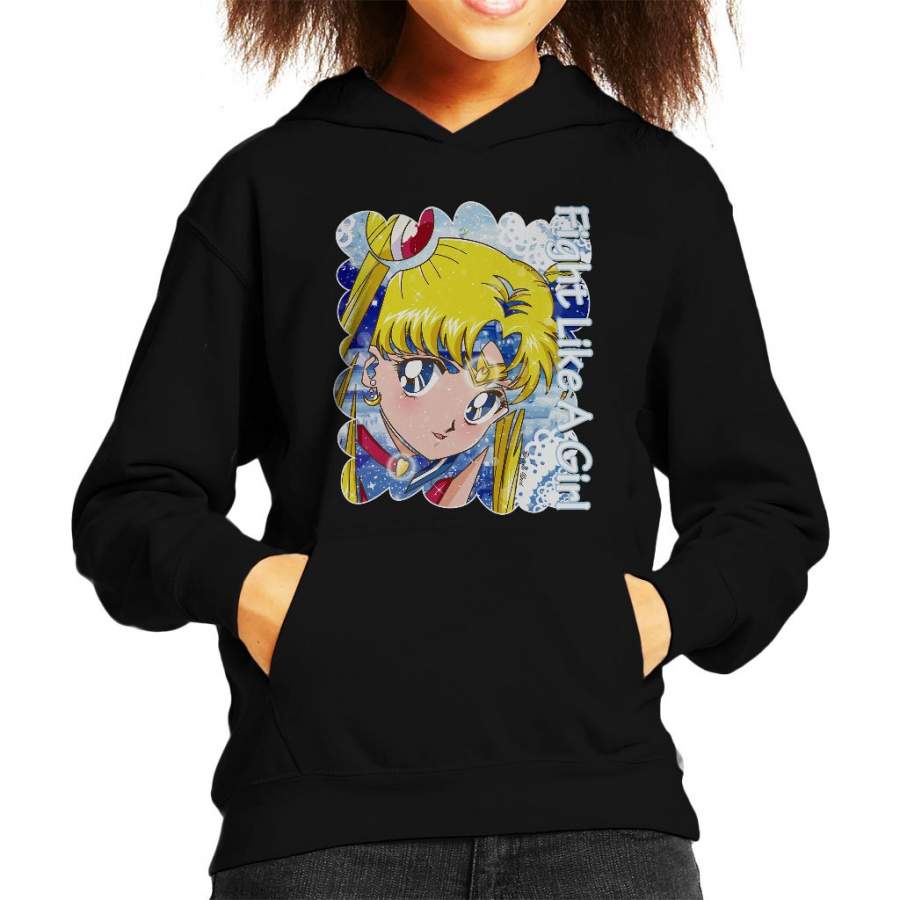 Fight Like A Girl Moon Ombra Sailor Moon Kid’s Hooded Sweatshirt