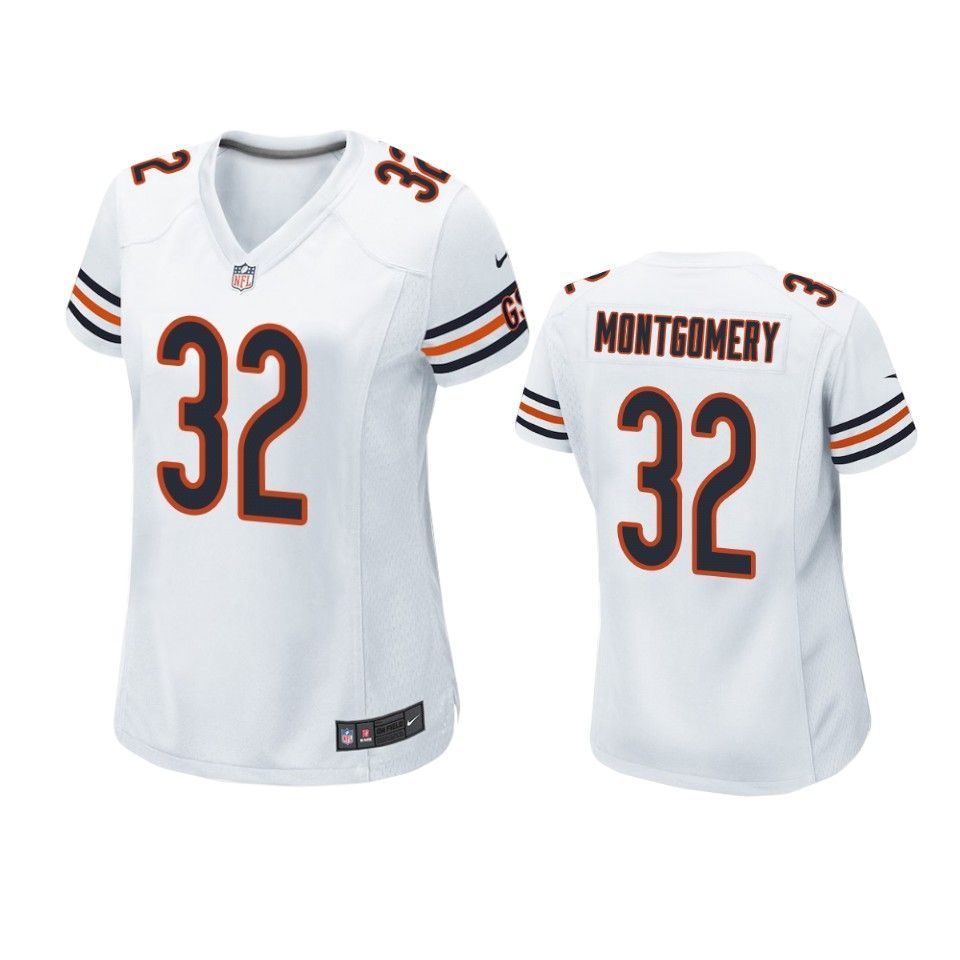 Chicago Bears David Montgomery 2019 NFL Draft White Game Womens Jersey