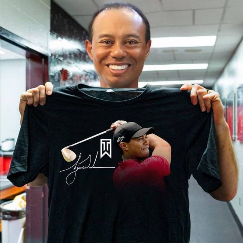 Tiger Woods Swing Signed T Shirt