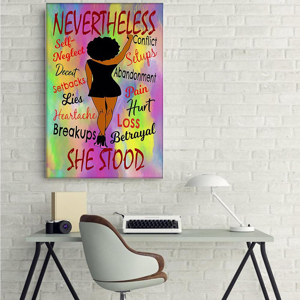 Afrocentric Custom Canvas Prints Vintage Afro Poster Print Black Girl Black Men Bedroom Artistic Ready To Hang Canvas Wall Art Decor