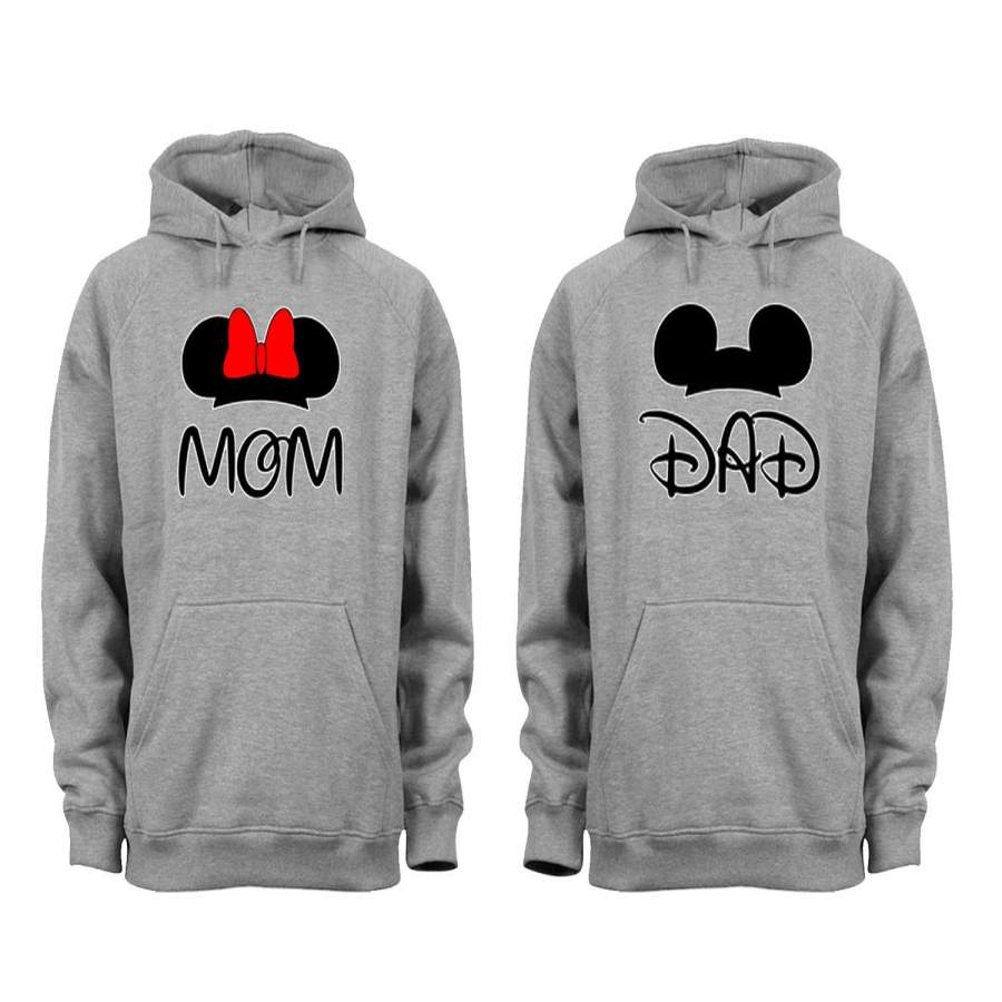 XtraFly Apparel Mom Dad Mommy Daddy Valentine’s Matching Couples Hooded-Sweatshirt Pullover Hoodie