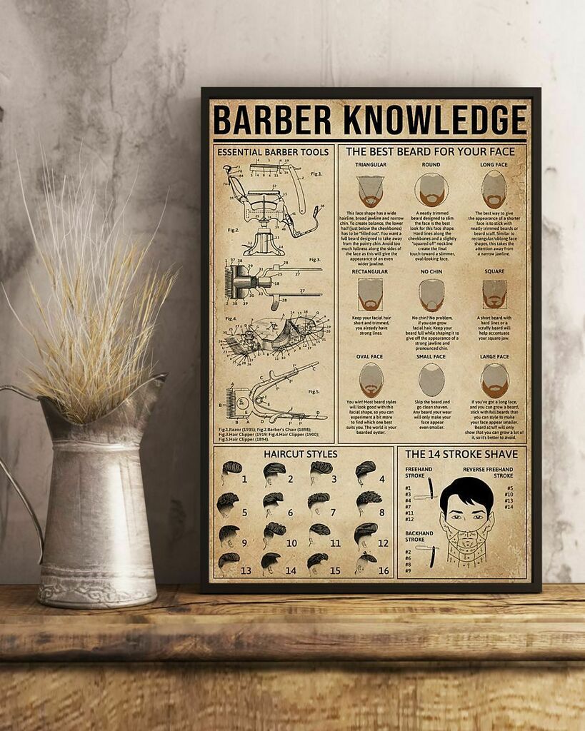 Barber Knowledge Satin Canvas Poster Wall Art