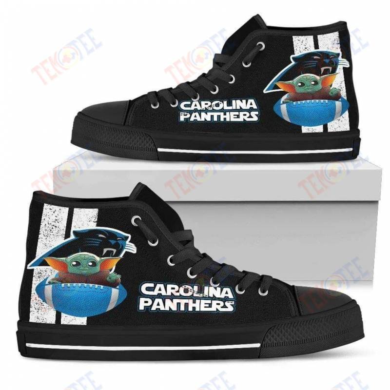 Mens Womens Carolina Panthers High Top Canvas Shoes Nice And Comfortable TMT993