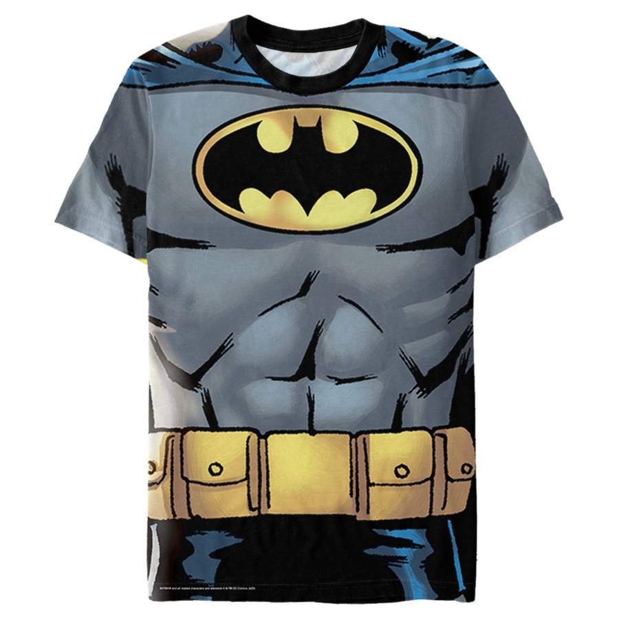 Batman Men’s Caped Crusader Costume  All-Over T Shirt