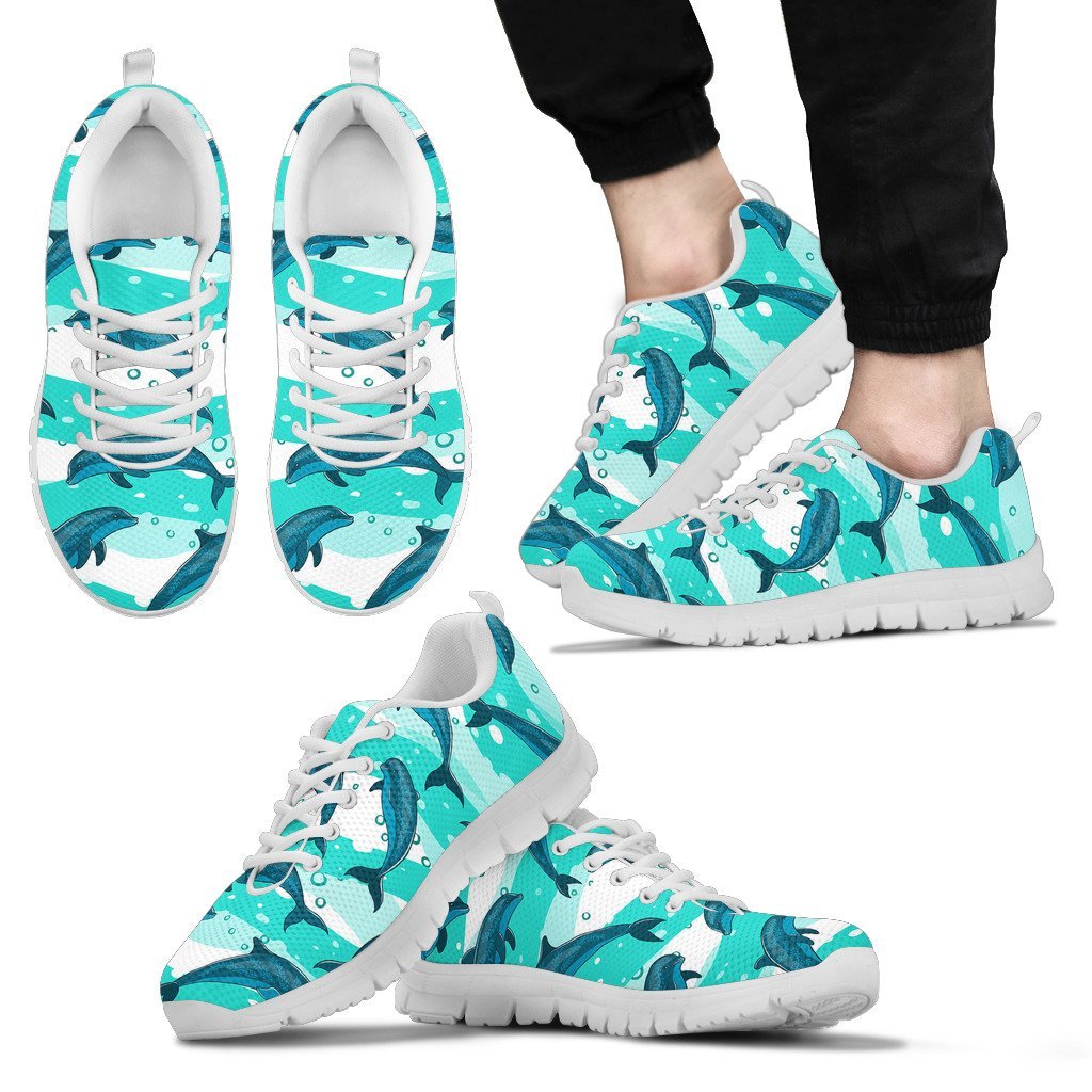 Dolphin Design Print Pattern Men Sneakers