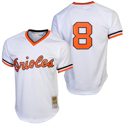 Cal Ripken Jr. Baltimore Orioles Mitchell & Ness 1985 Authentic Cooperstown Collection Mesh Batting Practice Jersey – White